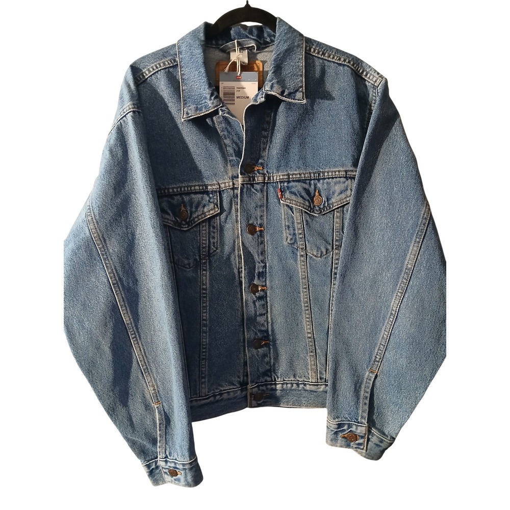 Levis 70507-0389 Denim Trucker Jacket Mens Medium Blue Jean Jacket NWT Vintage